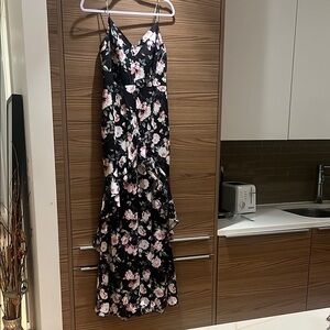 Floral Black and Pink Dress